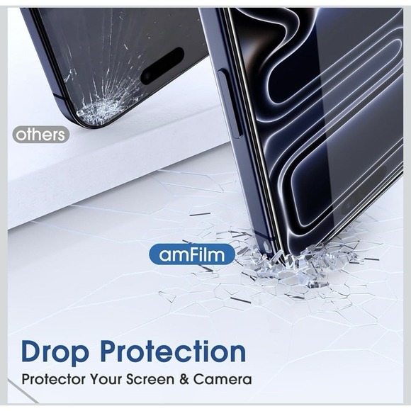 (2+4pack) amFilm for iPhone 17 Pro -OneTouch Glass Screen Lens Protector 6.3" - Picture 5 of 6